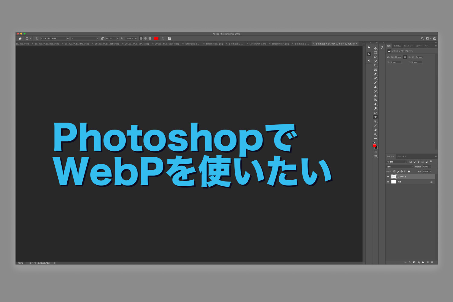 PhotoshopでWebPを使いたい、プラグインで解決